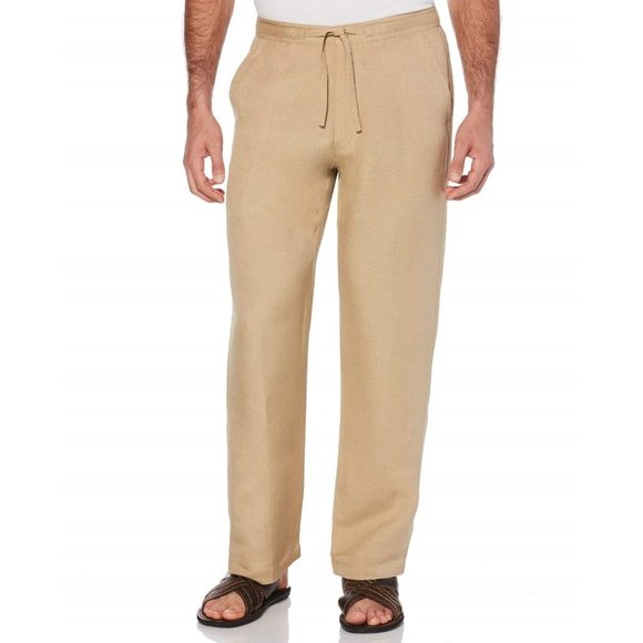 Cubavera Linen-Blend Beach Wide Leg Mens Pants